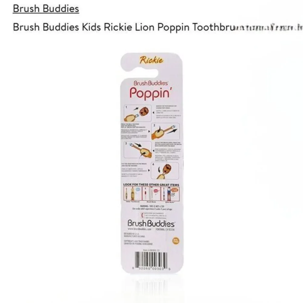Brush Buddies Poppin Toothbrush Rickie‎ the Lion